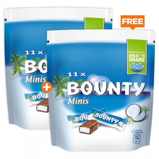 Bounty Minis Chocolate 11 Pc 275g 1+1 Free