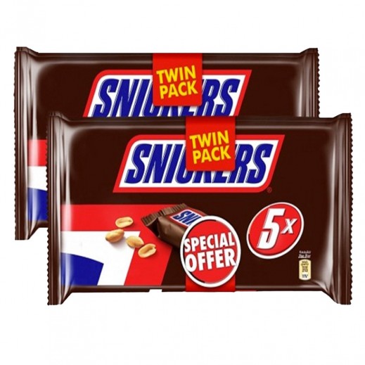 Snickers Twin Pack Chocolate Original 10 x 45 g - delivered by Taw9eel Fast