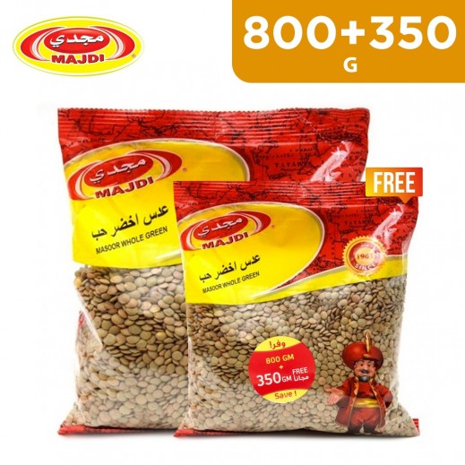 Majdi Masoor Whole Green 800 g + 350 g Free