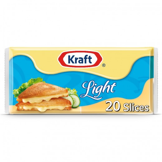 Kraft Cheddar Light Cheese Singles 400 g - delivered by Taw9eel Fast