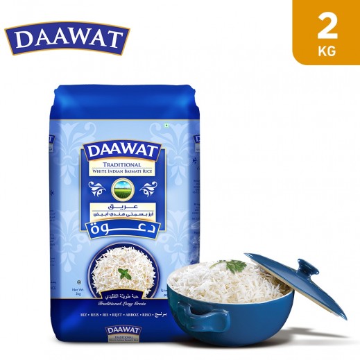 Daawat Traditional Indian Basmati Rice 2 kg - delivered by Taw9eel Fast