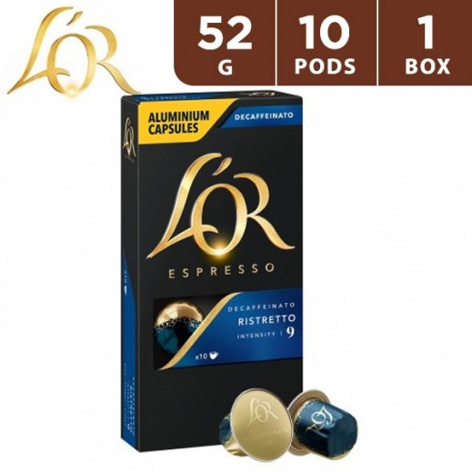 L'OR Espresso Decaff Ristretto Coffee Capsule 10's 52 g - delivered by Taw9eel Fast