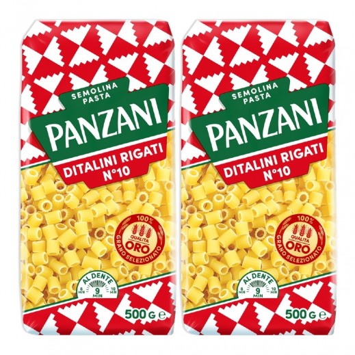Panzani Ditalini Rigati Pasta 2 x 500 g