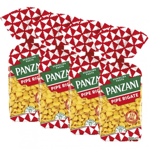 Panzani Pipe Rigate Legumes Pasta 4 x 500 g