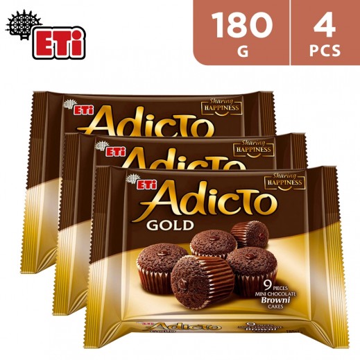 Buy Eti Adicto Gold Chocolate Browni Cake 4 x 180 g توصيل