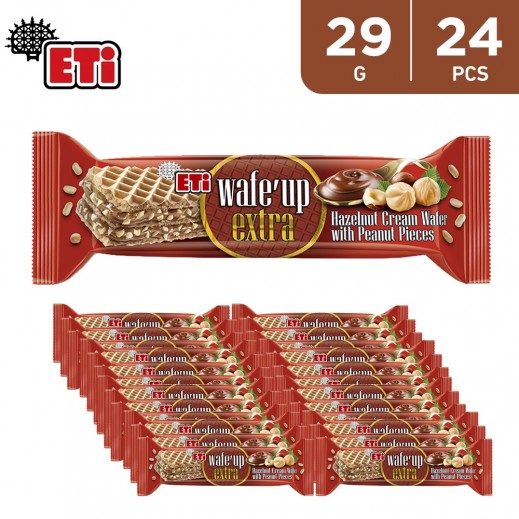 Eti Wafe'Up Extra With Peanut Pieces Hazelnut Cream Wafer 24 x 29 g