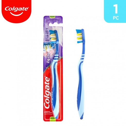 Colgate ZigZag Flexible + Tongue Cleaner Medium Toothbrush  - delivered by Taw9eel Fast