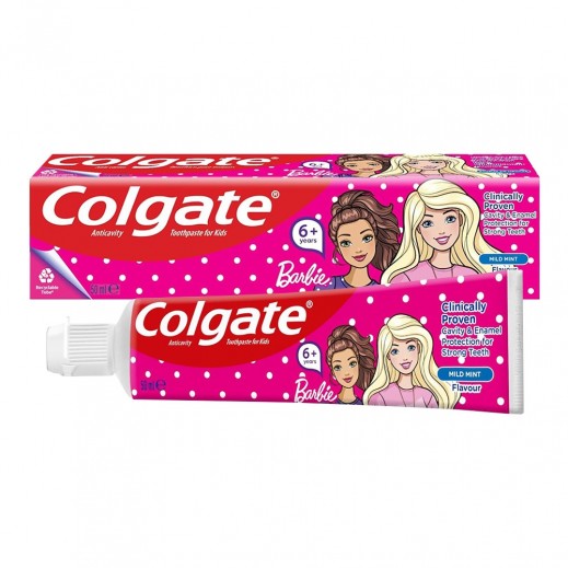 Colgate Kids Barbie Mild Mint Toothpaste 50 ml 6+ Years - delivered by Taw9eel Fast