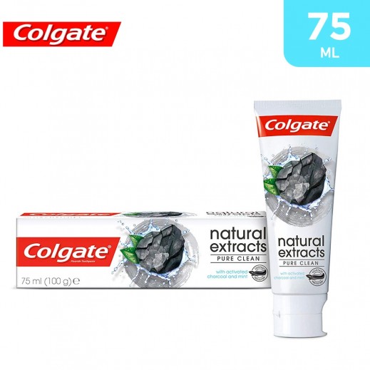 Colgate Natural Extracts Pure Clean With Activated Charcoal And Mint Toothpaste - 75 ml - delivered by Taw9eel Fast