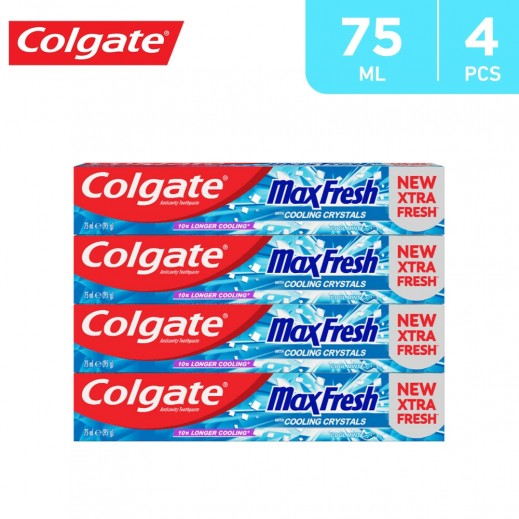 Colgate Max Fresh Clean Mint Gel Toothpaste 4 x 75 ml - delivered by Taw9eel Fast