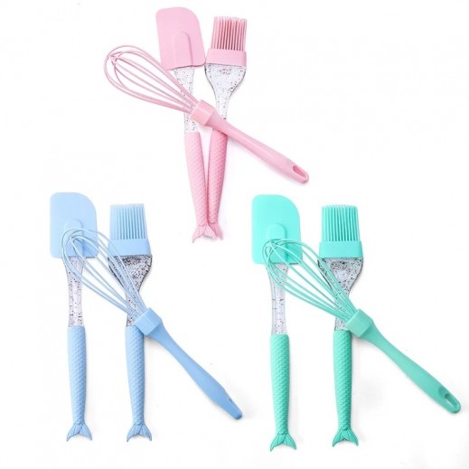 Silicone Kitchen Set 3 Pieces - Pink