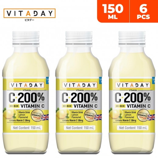 Buy Vitaday Vitamin C 200 Lemon Flavoured Juice Drink 6 x 150 ml