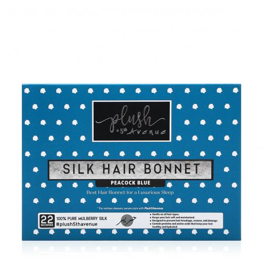 Silk Hair Bonnet Peacock Blue - delivered by Joes Lab Within 24 hours 