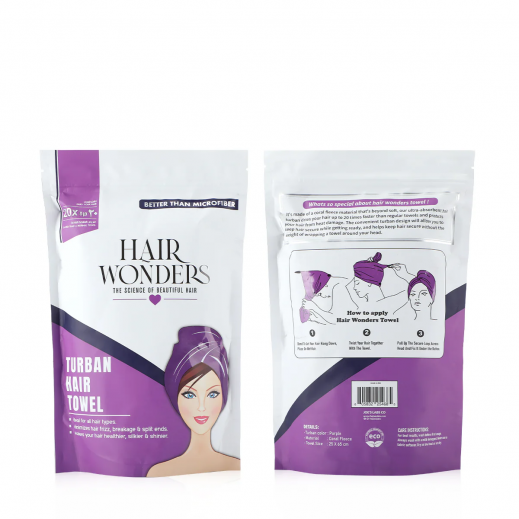 Turban Hair Towel Purple - delivered by Joes Lab Within 24 hours 