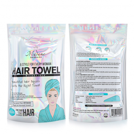 Microfiber Hair Towel Tiffany Blue