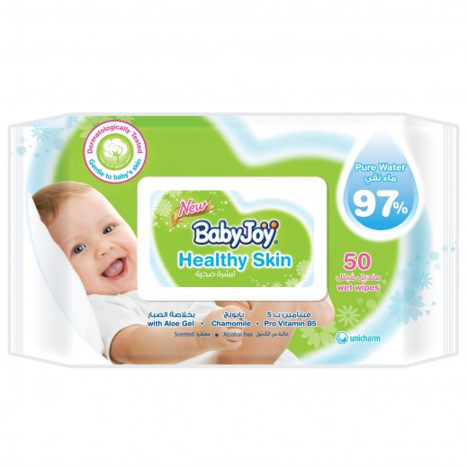 BabyJoy Healthy Skin Wet Wipes - 50 Wipes - delivered by Taw9eel Fast
