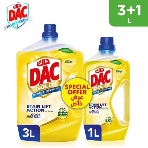 Dac Gold Citrus Burst Disinfectant Cleaner - 3 + 1 L