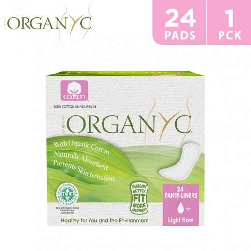 Organyc Light Flow Cotton Folded Panty Liners 24 Pads - delivered by Taw9eel Fast