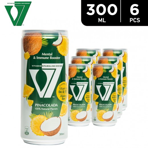 V7 - Vitamin Sparkling Drink with Pinacolada 6×300 ML