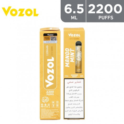 Vozol Bar - Vape 2% Nicotine Mango Mint 6.5 ml - 2200 Puffs