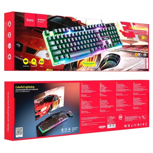 Buy HOCO GM11 Terrific Glowing Gaming Keyboard & Mouse Set (EN /AR ...