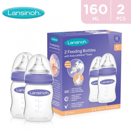 Lansinoh Plastic Feeding Bottle 2 x 160 ml - delivered by Taw9eel Fast