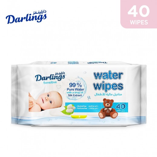 Darlings Sensitive Water Wipes 40 Pieces - delivered by Taw9eel Fast