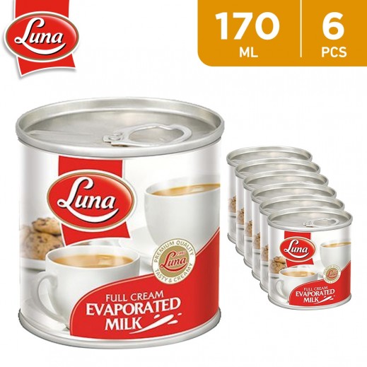 Luna Evaporated Milk Can 6 x 170 ml - delivered by Taw9eel Fast