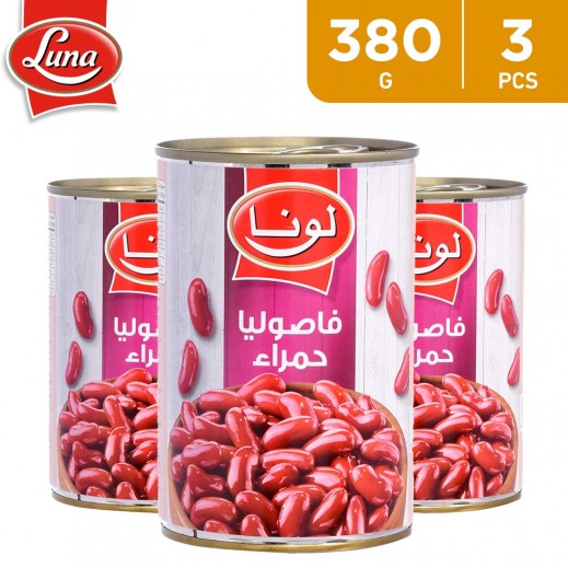 Luna Red Kidney Beans Can 3 x 380 g - delivered by Taw9eel Fast