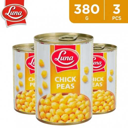 Luna Chick Peas Can 3 x 380 g - delivered by Taw9eel Fast