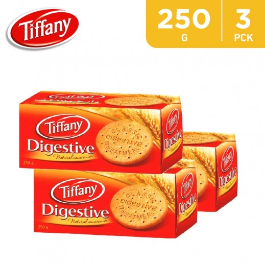 Tiffany Digestive Natural Wheat Biscuit 3 × 250 g - delivered by Taw9eel Fast