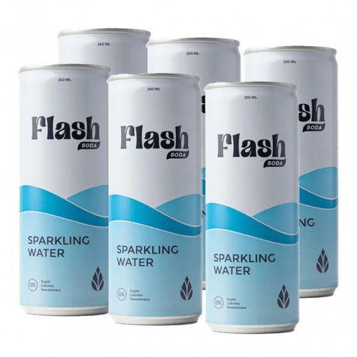 Flash Soda Sparkling Water 6×250 ml  - delivered by Taw9eel Fast