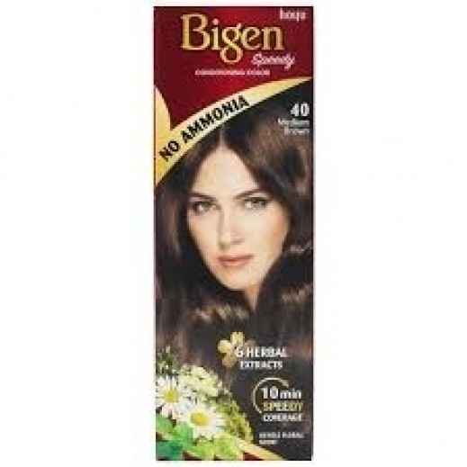 Bigen Speedy Ammonia Free Hair Color 80g -40 Medium Brown
