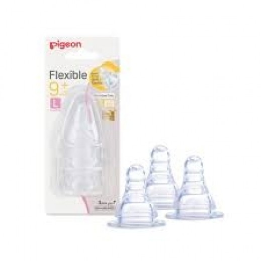Pigeon Peristaltic Nipple (7+ Months) Large 3 Pieces - delivered by Taw9eel Fast