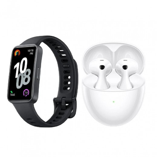 Huawei Freebuds 6 - White + Band 10 Smart Watch - Black