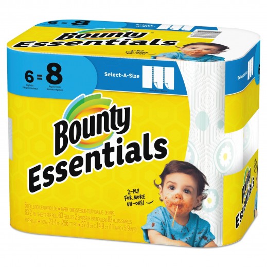 Bounty Essentials Select-A-Size Paper Towels 83 Sheets 2 Ply 6 Packs - delivered by Taw9eel within 1 working day 