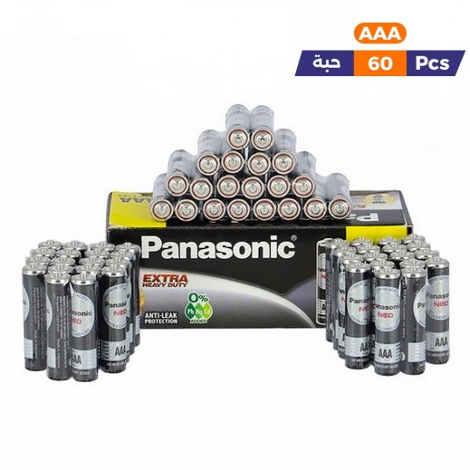 Panasonic Extra Heavy Duty AAA Batteries 60 Pieces