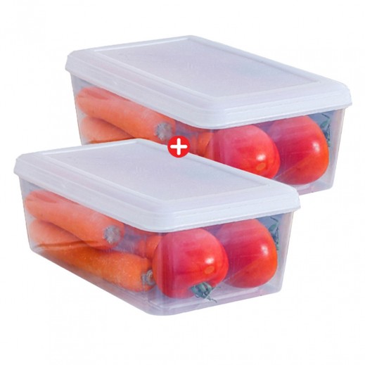 Plastic Food Organizer and Preserver By Taw9eel Essentials - White 1 + 1 Free - delivered by Taw9eel Fast