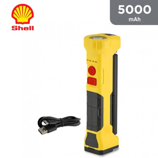 Shell LED Rechargeable Flashlight With 5000 mAh Power Bank - delivered by Taw9eel Fast