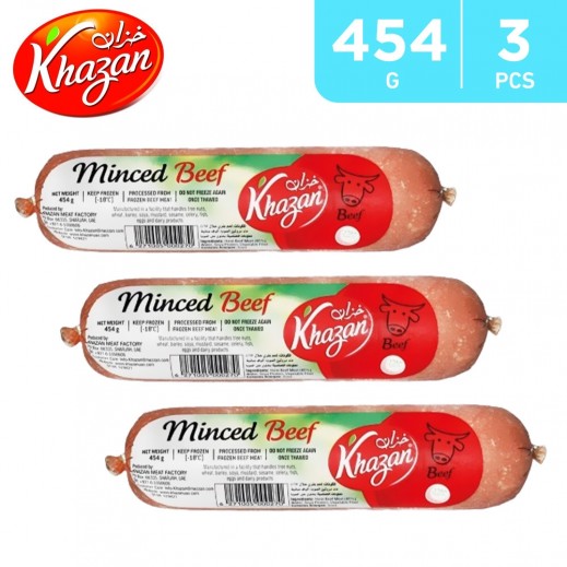 Khazan Frozen Beef Minced 3 x 454 g - delivered by Taw9eel Fast
