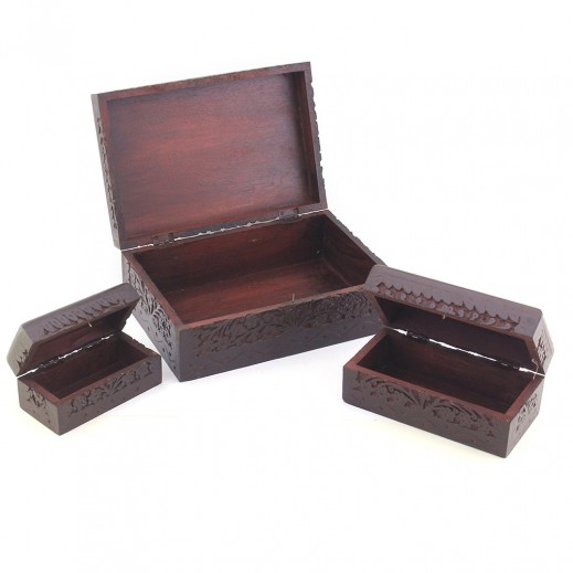 Buy AlManzil Engraved Mango Wood Box توصيل