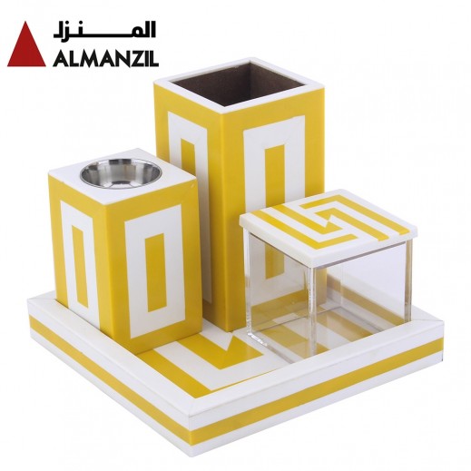 Al-Manzil Resin Mubkhar Set - Yellow