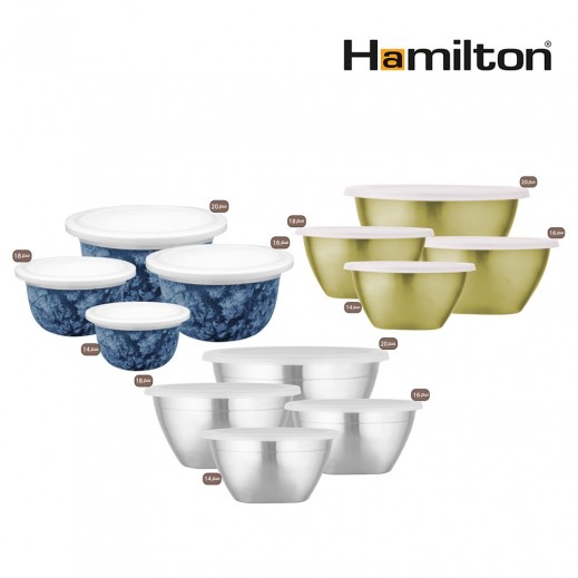 Hamilton Stainless Steel Kitchen Mixing Bowl Set of 4 