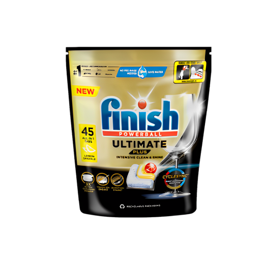 Finish Ultimate Plus Lemon Dishwashing Detergent Tablets 45 Tablets