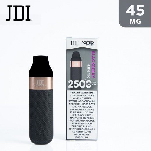 JDI Romio March 4.5% Nicotine 45 mg Vape Blackberry - 2500 Puffs - delivered by Taw9eel Fast