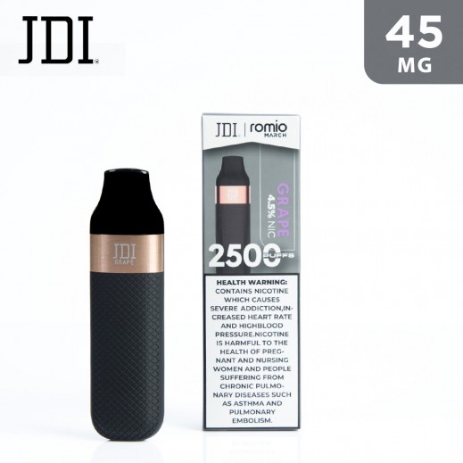 JDI Romio March 4.5% Nicotine 45 mg Vape Grape - 2500 Puffs - delivered by Taw9eel Fast