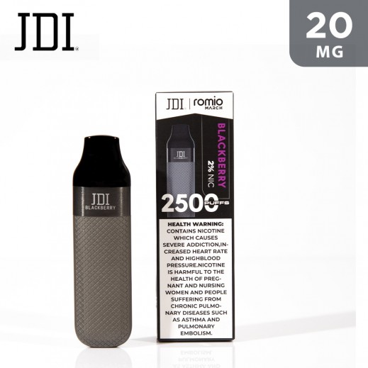 JDI Romio March 2% Nicotine 20 mg Vape Blackberry - 2500 Puffs - delivered by Taw9eel Fast