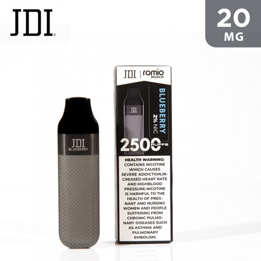 JDI Romio March 2% Nicotine 20 mg Vape Blueberry - 2500 Puffs - delivered by Taw9eel Fast