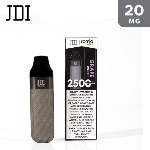 JDI Romio March 2% Nicotine 20 mg Vape Grape - 2500 Puffs - delivered by Taw9eel Fast