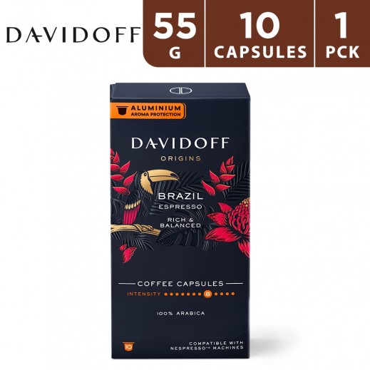 Davidoff Espresso Brazil Coffee Capsules 55 g (10 Capsules) - delivered by Taw9eel Fast
